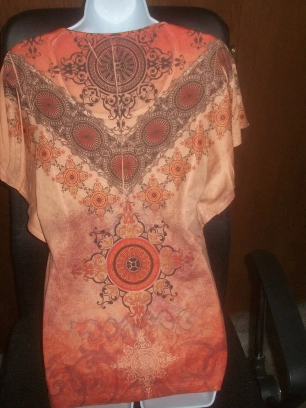 womens boho ombre embellished blouse.size small
